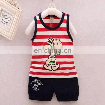 Wholesale 2PCS Children Boys Cotton Suit Stripe Clothes