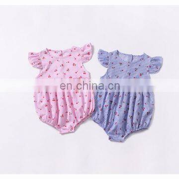 2019 New Cherry Newborn Fly Sleeve Jumpsuit Soft 100% Cotton Baby Romper photo-4