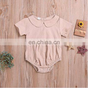 Baby Girl Doll Collar Romper Toddler Infant Summer Bodysuit Short Sleeve Jumpsuit photo-5