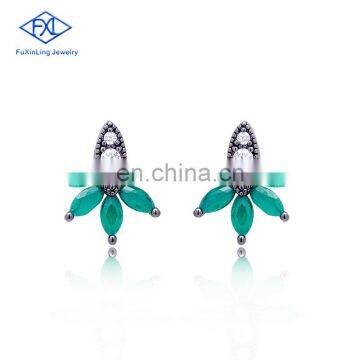 Luxury Female zircon green Fashion women earing zircon jewelry sublimation jewelry diamond earrings stud