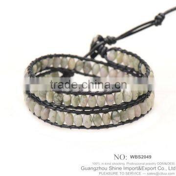 WBS2052 Hot new custom beaded leather wrap bracelets Handmade bracelet