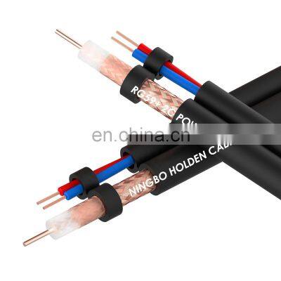 CU CCA CCS rg59 2core power tv connectors types cctv coaxial camera cable