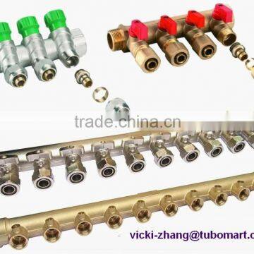 CW617 Brass manifolds, distributors 3/4" manifolds for pex pipe