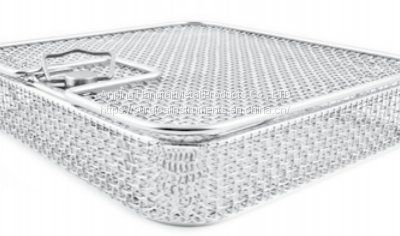 Screen baskets made of perforated plate Instrument baskets with Wire Mesh Lids