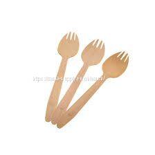 160mm Wooden Spork for Restaurant BIO FSC Wooden Fork 160mm per 100