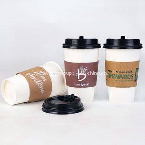 Disposable printed coffee cup sleeves coffee shop recyclable disposable coffee sleeves
