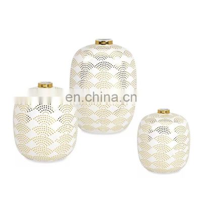 New Chinese Porcelain Vase Flower Arrangement White Ceramic Gold Luxary Home Decor