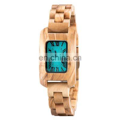 Alibaba Online Shopping Small Design Luxury Minimalist Women Japan Quartz Movement Wood Watch