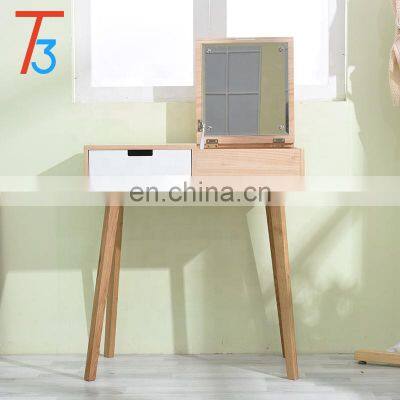 Modern Cheap Makeup Table With Mirror Natural Color Dressing Table photo-2
