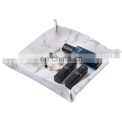 Leather Tray Desktop Jewelry PU Leather Tray Foldable  Leather Tray