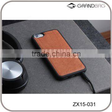 Luxury exotic lizard skin leather case for iphone 6s with black groove frame