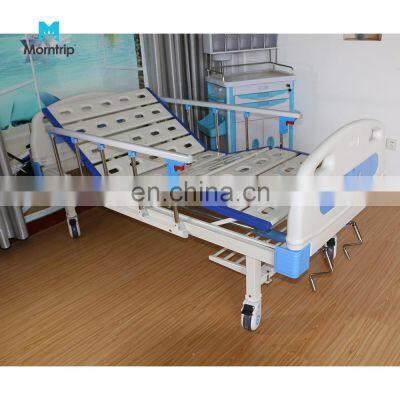 Factory Directly Supple Foldable Bed ABS Head Board Manual Two Crank Hospital Bed With Shelf photo-3