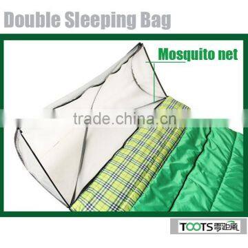 Outdoor Camping Double Sleeping Bag with Head Mosquito Net