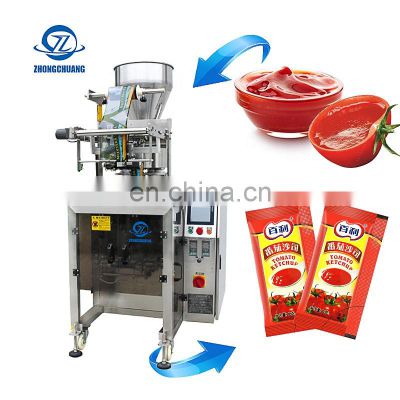 Liquid Paste Forming Filling Vertical 3 Side Bag Sealing Mayonnaise Mustard Sauce Ketchup Sachet Seal Packaging Machine