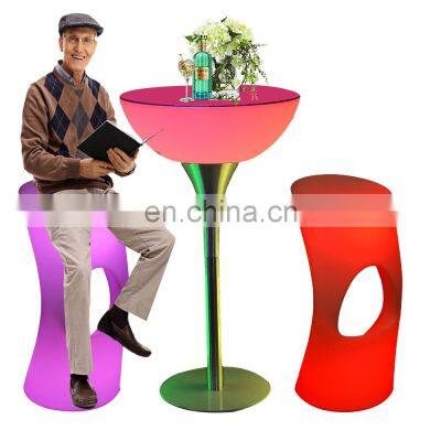 16 color changing modern illuminated waterproof remote control wireless outdoor furniture luxury led bar table chair
