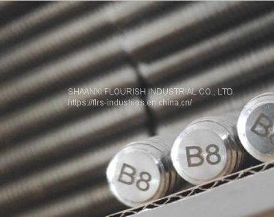 BSW Thread Stainless Steel Gr. B8 A193 Double Ended Bolt photo-2