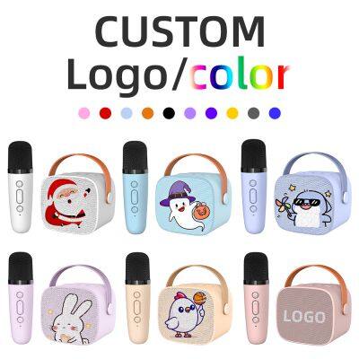 Small Wireless 5W Home Party Karaoke Players ABS Mini Speaker Microphone DC Power Bluetooth Communication KTV Car Usage Bass Box