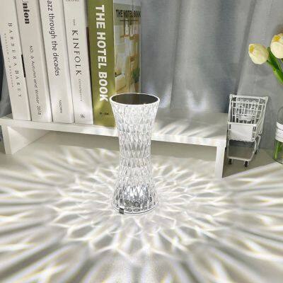 LED Touch Sensor Table Lamp Small Waist Crystal Decoration Light For Bar Bedroom Bedside Coffee Desk Night Lighting Gift