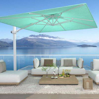 Scenic restaurant with light courtyard umbrella LED Roman umbrella garden parasol large sun umbrella