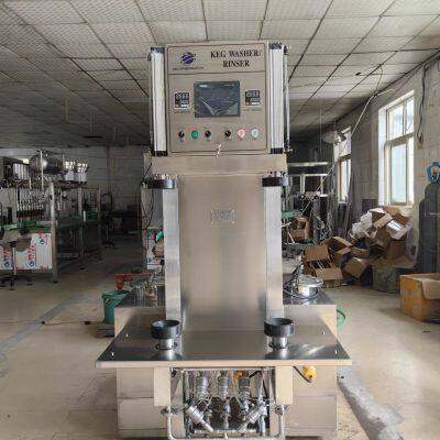 Semi-auto beer keg washer machine double heads with 3 water tanks