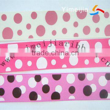 polka dots printed 1 inch grosgrain ribbon