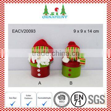 Green and red plush small christmas box