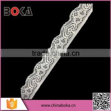 Fashion spandex nylon white heart pattern lace for garment decorate