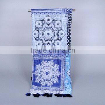 2016 New Spring Voile Printed Tassel Indian Ladies Scarf