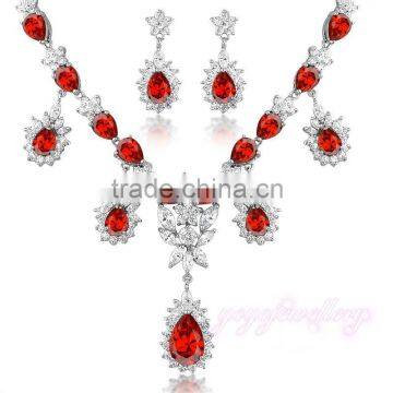 Wholesale jewelry latest cubic zirconia 18k gold plated jewelry set