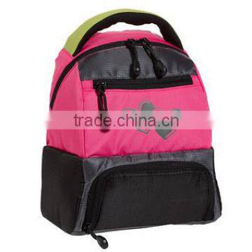 2015 cute padded handled style pink picnic cooler lunch bag for girls