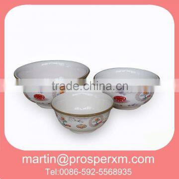 White ceramic 3 pcs salad bowl set wholesale