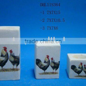 Ceramic crackleware candle holder