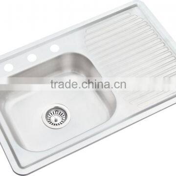 800x500mm Satin Treatment With 3 Faucet Hole Stainless Steel Sink Hot Sale for South America