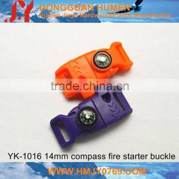 14mm survival energency whistle buckle with compass wholesale