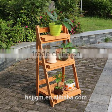 outdoor wooden flower pot display stand