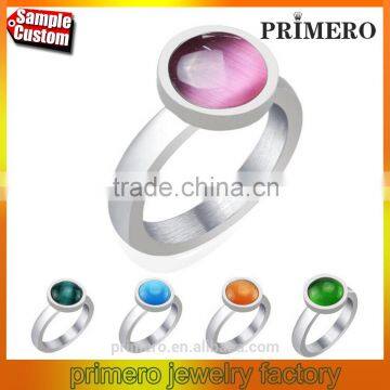 Factory price Stainless steel white gold opal ring finger fashion party Top quality wedding jewelry