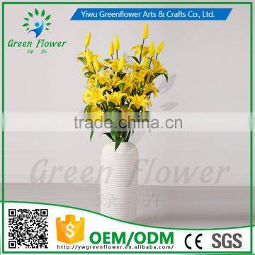 2016 Wholesale Four Heads Mini Lily Artificial Flowers Real Touch Bouquet Wedding Bridal Home Declarative Flowers photo-2