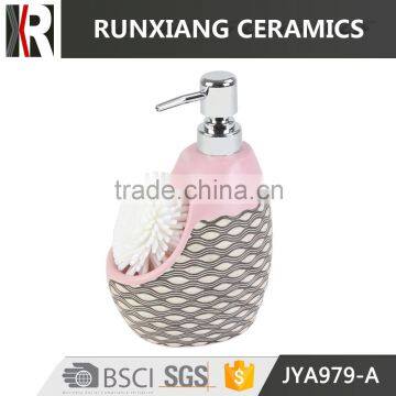 Modern design pink ceramic soap dispenser