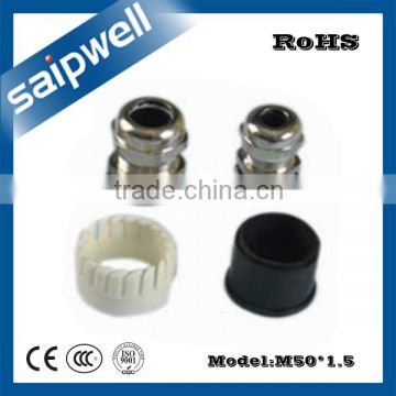 SAIPWELL M50*1.5 UL M Type Electrical Brass Plating Nickel Waterproof Metal Cable Gland Leading Manufacturer