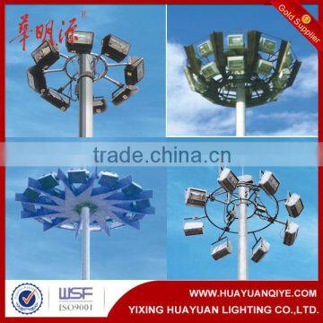 20m high round taperd galvanized steel light mast pole