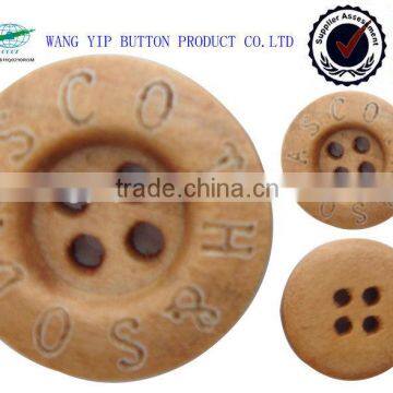 15mm Custom Made Carved Wooden Button