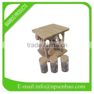 8pcs Wooden Spice Rack / Revolving Spice Rack