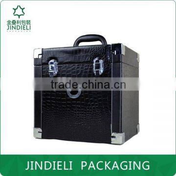 black high-end wine wooden box with accessories