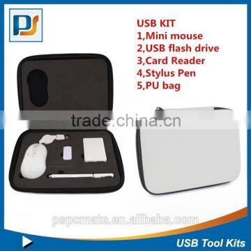 Customs USB Travel sets in white color suitable for business travel/coorperate gifts