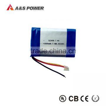 Rechargeable 523450 3.7v rc helicopter battery 1000mah single cell