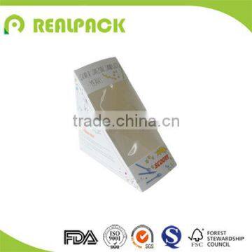 Custom printed disposable paper sandwich box with window