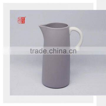 European Ceramic Grey Milk Pot with Simple Style