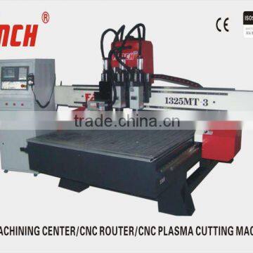 multi-heads cnc wood doors carving machine /4.5kw spindles /vacuum table/heavy duty structure /Stepper motors