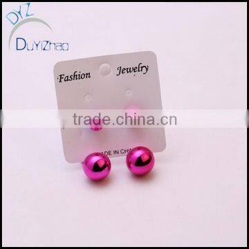 double pearl jewelry colorful crystal earrings for women