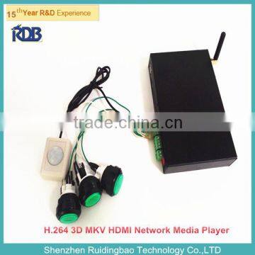 RDB Full HD 1080p Network Media Player with motion sensor and push buttons DS009-155
